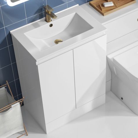 Halite 500mm White Vanity Unit With Basin