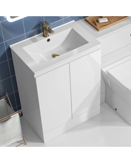 Halite 500mm White Vanity Unit With Basin