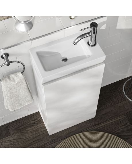 Halite 400mm White Vanity Unit With Basin